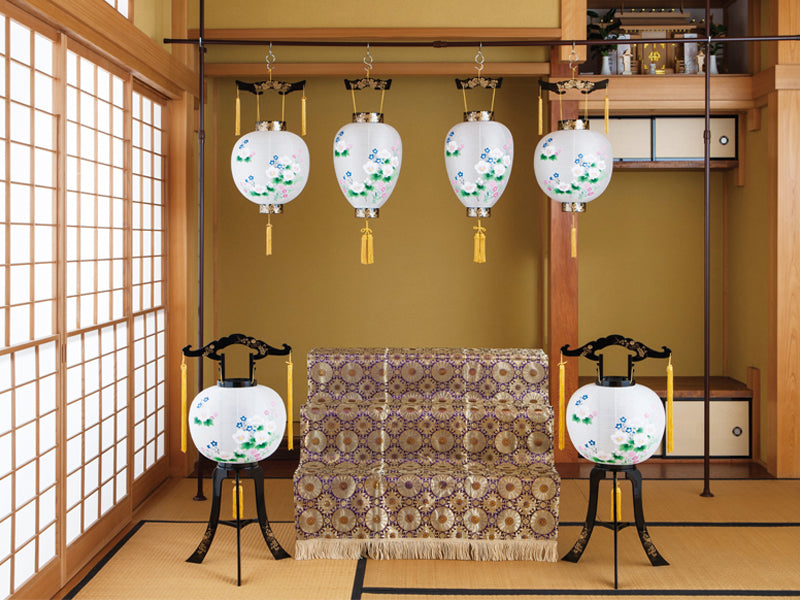 盆提灯 夢想花 3号 一対 青むらさき/赤むらさき