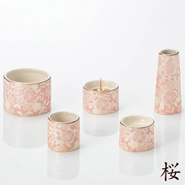 Buddhist Altar Accessories Yuihana 5-Piece Set