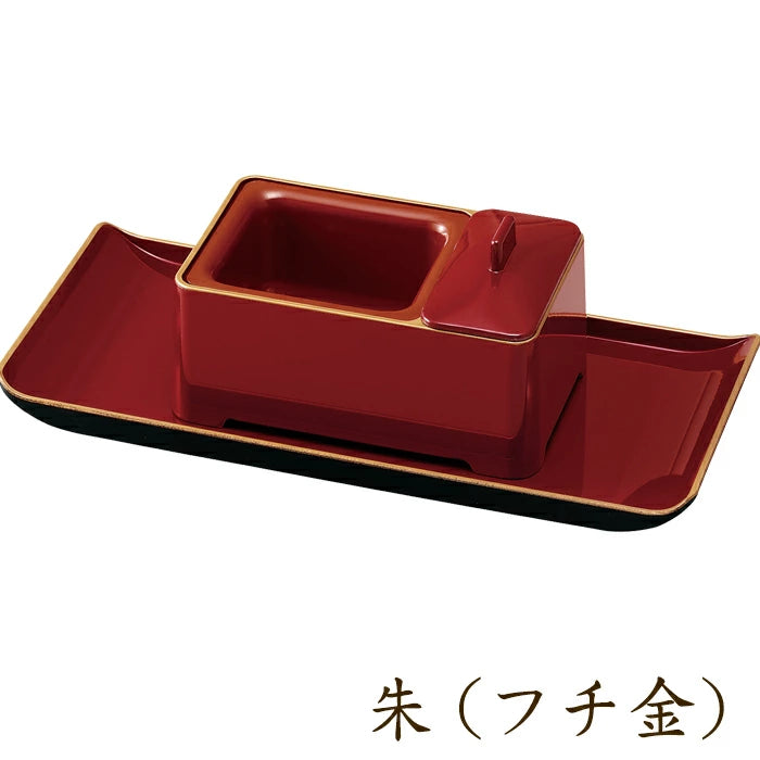 仏具 慈愛 香炉 焼香盆セット (黒/朱/黒蓮) 廻し焼香