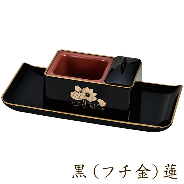 仏具 慈愛 香炉 焼香盆セット (黒/朱/黒蓮) 廻し焼香