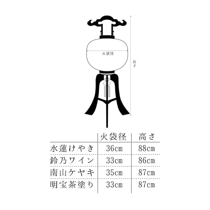 盆提灯 絹二重張り 11号