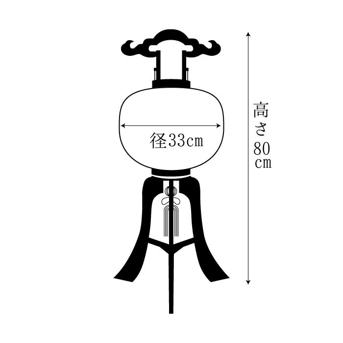 盆提灯 松印黒蒔絵 11号